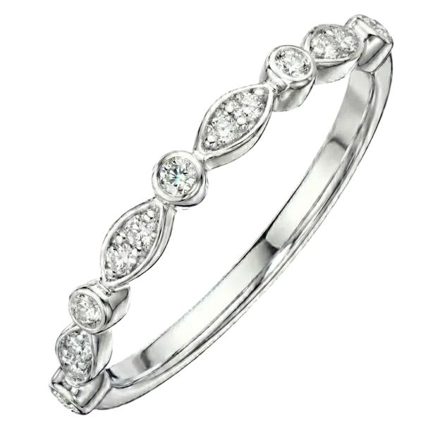 Alliance de mariage diamants originale or blanc