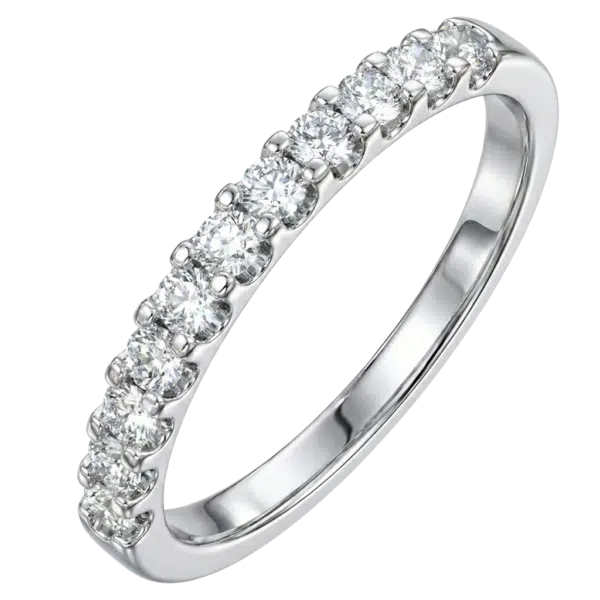 Bague diamants demi tour griffes 0.15ct or blanc