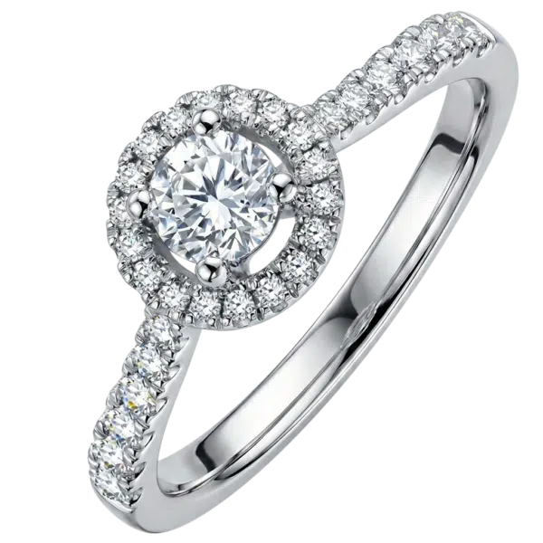 Bague accompagné or blanc et diamants