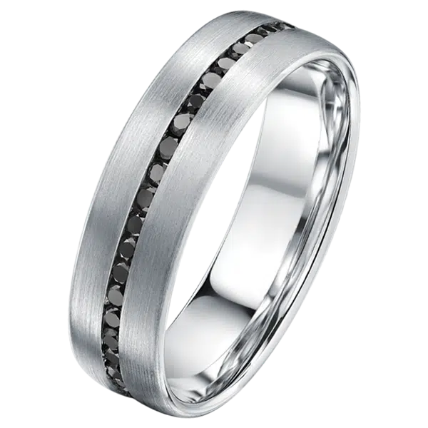 alliance or blanc diamants noirs