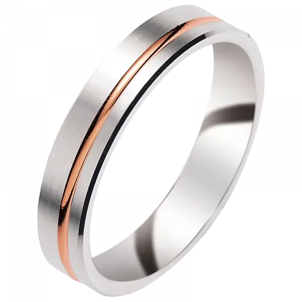 Alliance de mariage or rose et blanc 18 carats