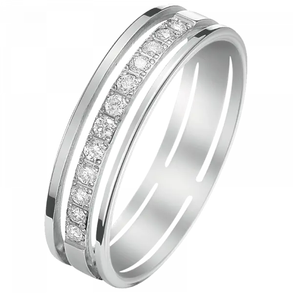 Bague diamants ajourée or blanc