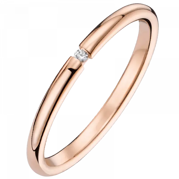 bague de mariage or rose jonc diamant