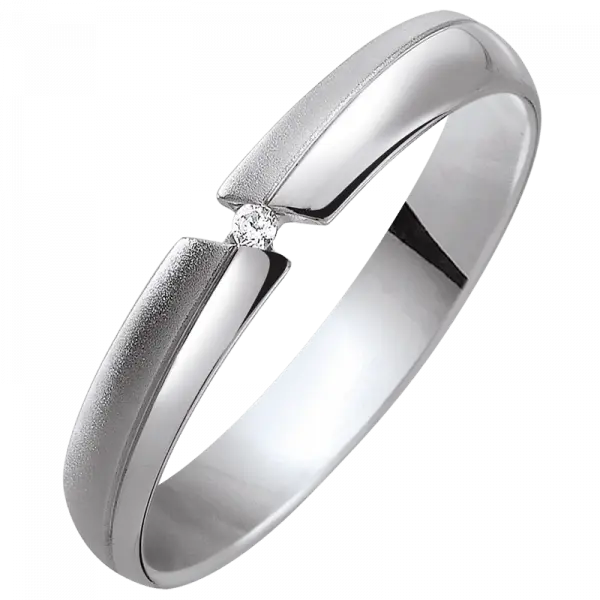 alliance de mariage palladium et diamant
