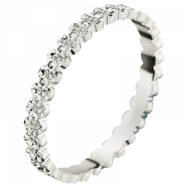 alliance or blanc ciselée 18 carats