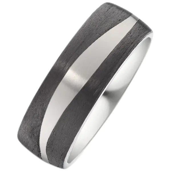 Bague carbone noir et titane
