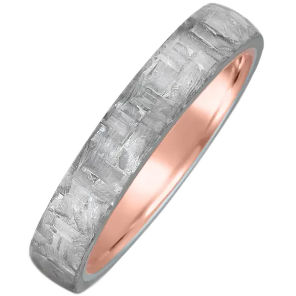 Alliance or rose et carbone gris