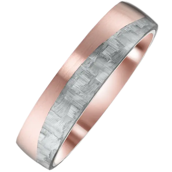 Alliance carbone gris et or rose