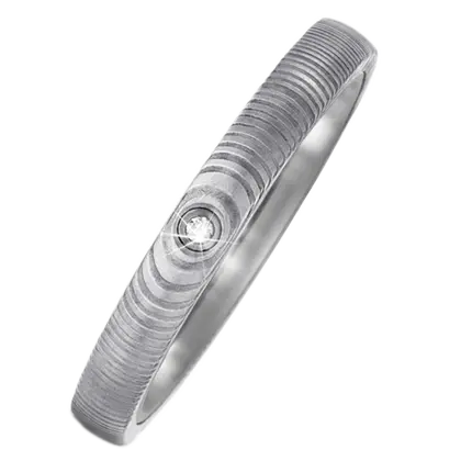 Bague acier de damas et titane