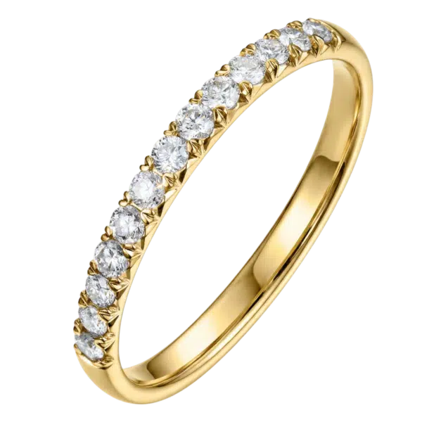 Bague demi tour diamants or jaune