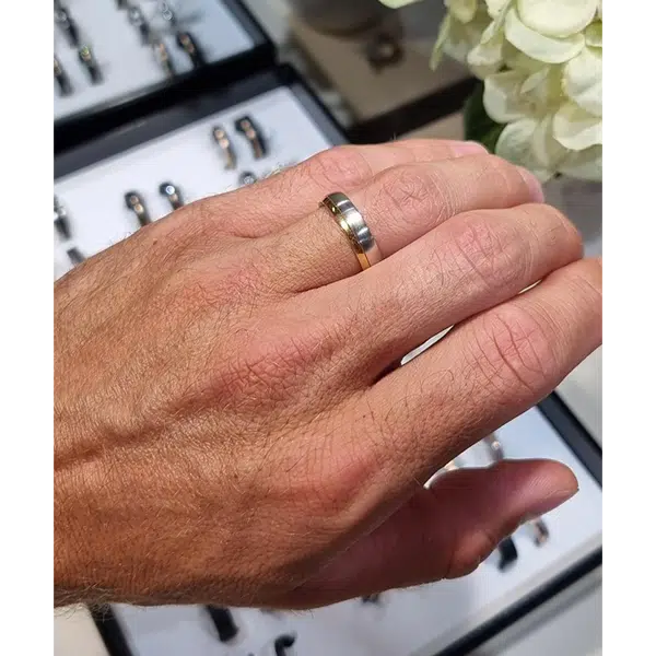 Bague platine et or jaune