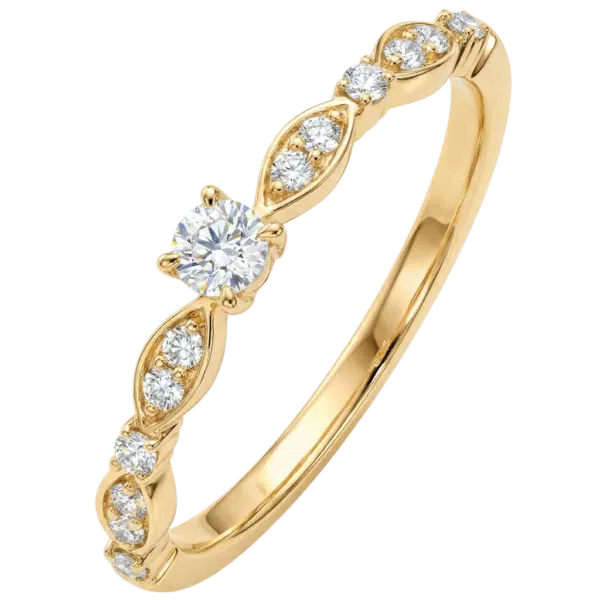 Bague or jaune fiançailles
