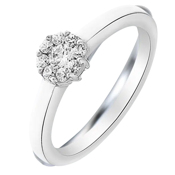 bague or blanc diamants fleurs