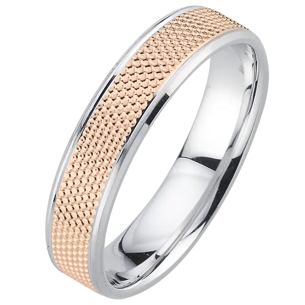 bague de mariage or rose et blanc