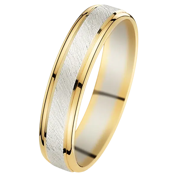 alliance glacée or jaune et blanc 18 carats