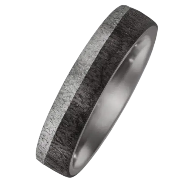 Bague homme mariage tantale et carbone noir