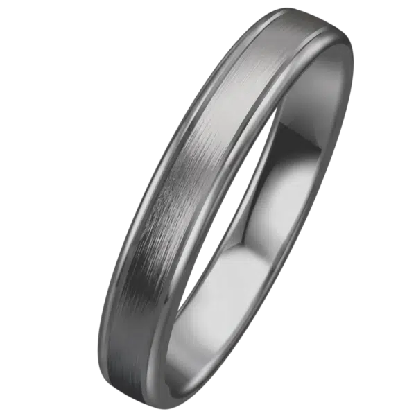 Bague mariage homme tantale mate et brillante brossée (1)