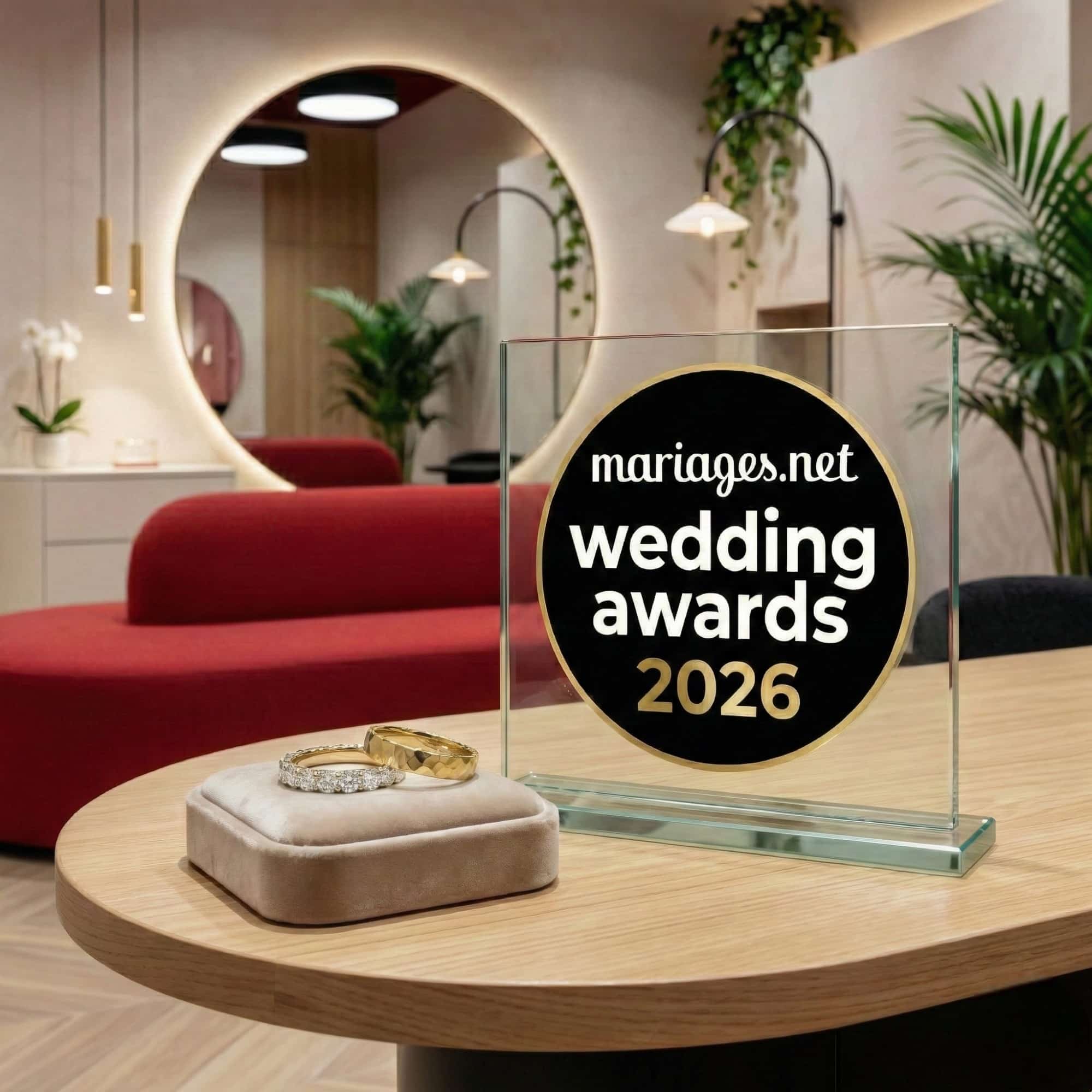 Diplôme officiel Wedding Awards 2026 décerné à L'Alliancier par Mariage.net