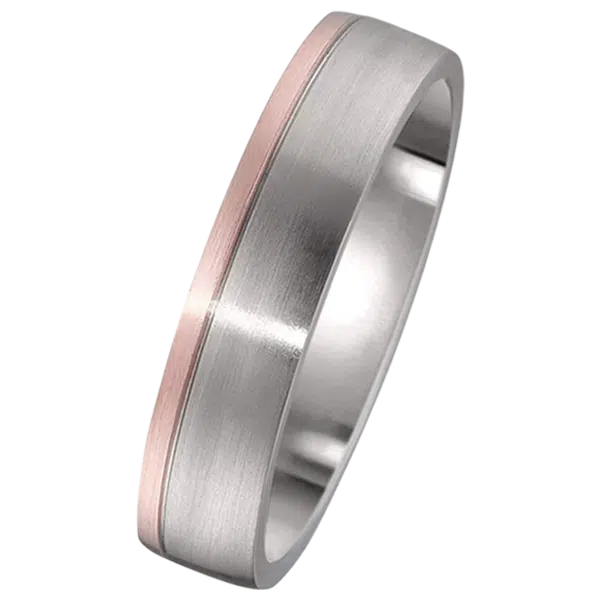 alliance or rose et titane gris en 4.5 mm