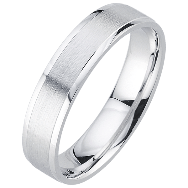 alliance or blanc brossé 18 carats
