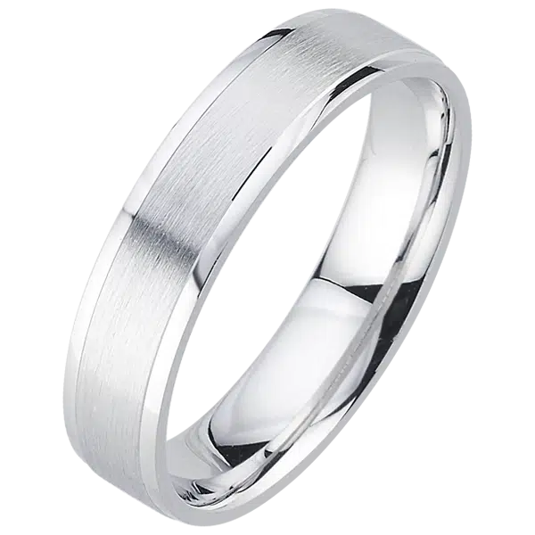 alliance or blanc brossé 18 carats