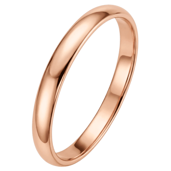 Bague or rose classique pour homme