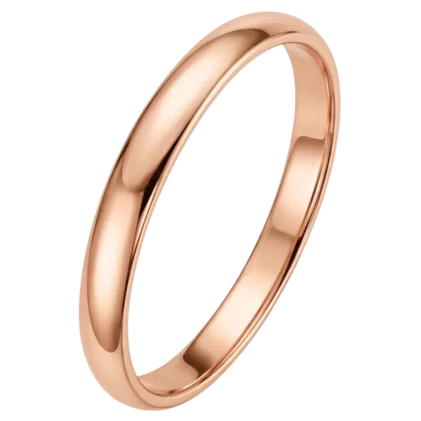 Bague or rose classique pour homme